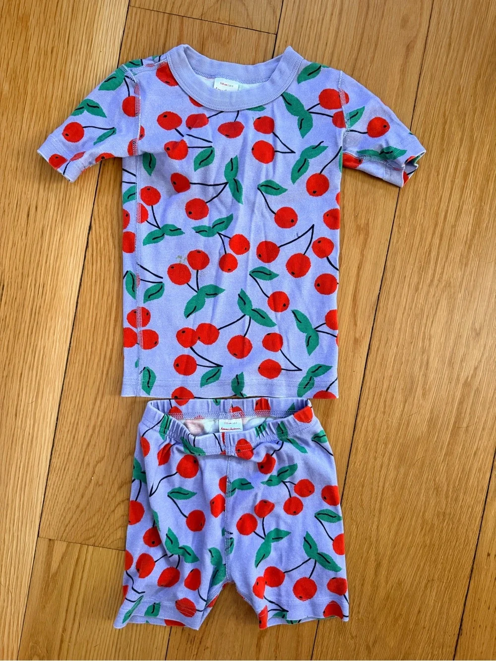 Hanna Andersson Lavender Cherry Short Pajama Set 110cm size 5
